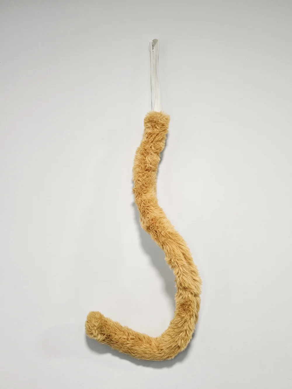 Costume Fuzzy Mustard Yellow Cat FauxFur Tail Accessory With Elastic Waist Band.